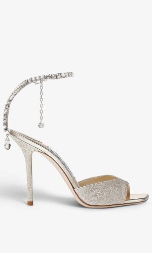 JIMMY CHOO – Saeda crystal-embellished glitter-leather heeled courts Chaussures mariage The Wedding Explorer JIMMY CHOO – Saeda crystal-embellished glitter-leather heeled courts Chaussures mariage The Wedding Explorer