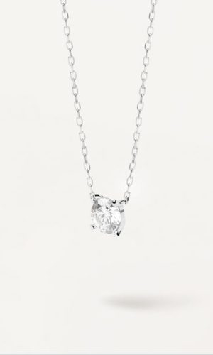 Collier en Diamants et en Or Blanc Solitaire Supreme