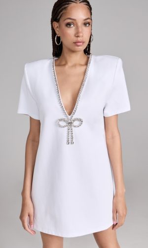 Area – Robe blanche avec nœud brillant de mariée Robes de mariée courtes The Wedding Explorer Area – Robe blanche avec nœud brillant de mariée Robes de mariée courtes The Wedding Explorer