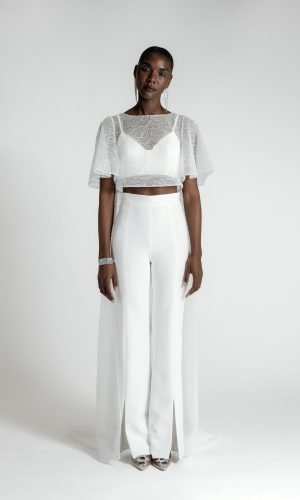 LIZ – Crop top mariage brodé Robes de mariée deux-pièces The Wedding Explorer