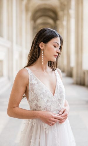 Hibiscus - Boucles d'oreilles Perles naturelles