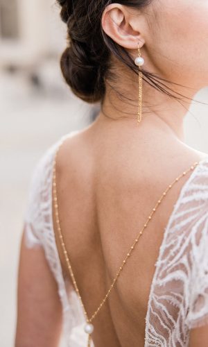 Gui - Boucles d'oreilles pendantes perles naturelles