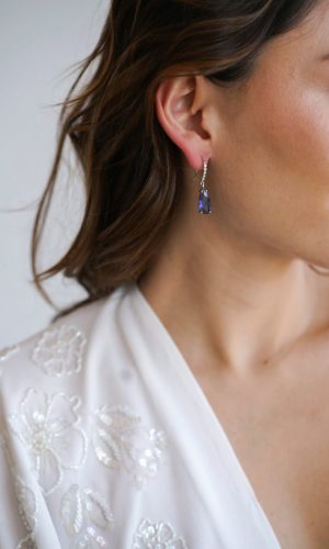 Aster - Boucles d'oreilles pierre bleue