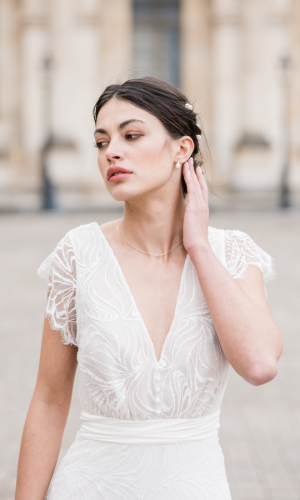 Coquelicot – Boucles d’oreilles perles Accessoires mariage The Wedding Explorer