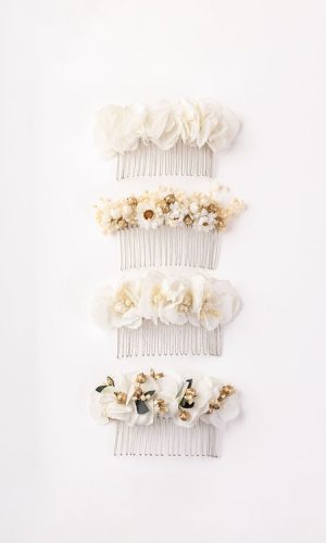 Peigne de mariée fleurs stalisées Peignes & Broches mariage The Wedding Explorer