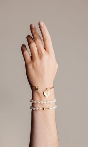 Bracelet perles de mariée Eleanor blanc Accessoires mariage The Wedding Explorer