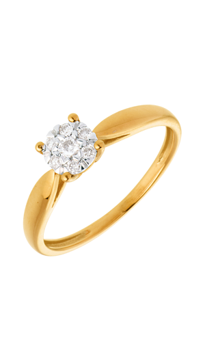 Bague roseau or jaune 18 carats sphère pavée – 7 diamants : bijoux Edenly Accessoires mariage The Wedding Explorer