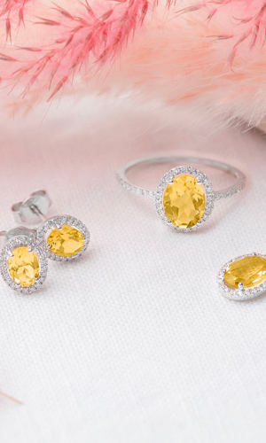 Bague Eternel Edelweiss – Anaé – or blanc 9 carats – Citrine et diamants : bijoux Edenly Accessoires mariage The Wedding Explorer