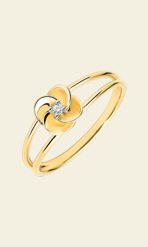 Bague Eclosion – Première Rose – or jaune 18 carats et diamant : bijoux Edenly Accessoires mariage The Wedding Explorer