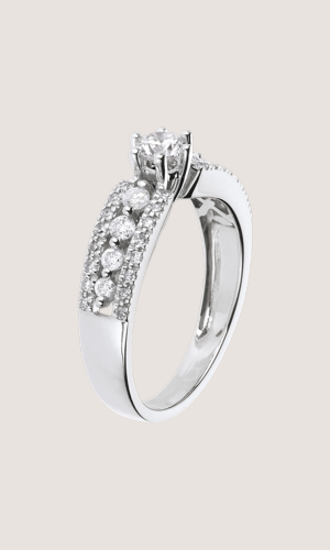Solitaire Destinée – Tsarine – or blanc 18 carats – diamant 0.27 carat : bijoux Edenly Accessoires mariage The Wedding Explorer