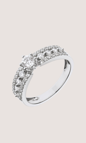Solitaire Destinée – Tsarine – or blanc 18 carats – diamant 0.27 carat : bijoux Edenly Accessoires mariage The Wedding Explorer