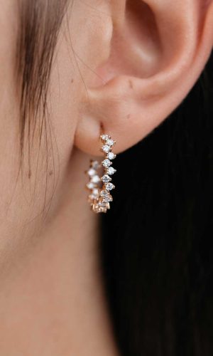 Boucles d'oreilles Or rose 750 ‰ Diamant Paris 1901 M