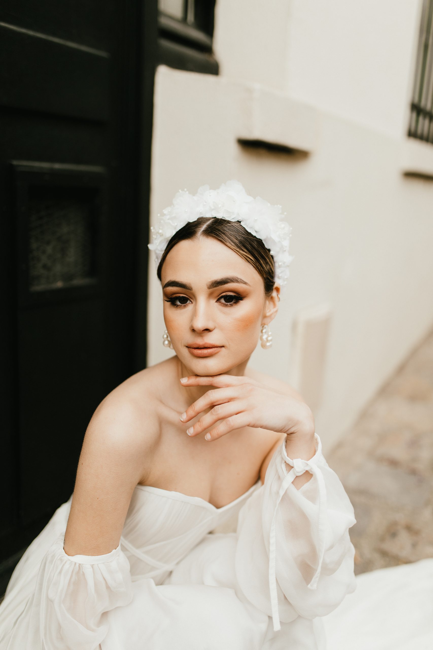Serre-tête de mariée couronne florale Claudia Accessoires mariage The Wedding Explorer