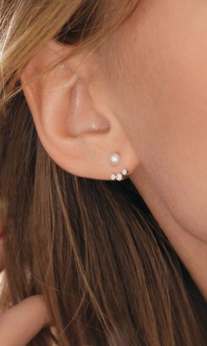 Boucles d’oreilles Or rose 750 ‰ Perle et diamants Gemmiaou Grrr Accessoires mariage The Wedding Explorer