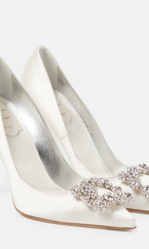 Escarpins Flower Strass 100 en satin Chaussures mariage The Wedding Explorer