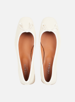 Ballerines à talons en cuir vernis dybil | Blanc Ballerines & Mules mariage The Wedding Explorer