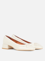 Ballerines à talons en cuir vernis dybil | Blanc Ballerines & Mules mariage The Wedding Explorer