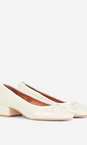 Ballerines à talons en cuir vernis dybil | Blanc Ballerines & Mules mariage The Wedding Explorer