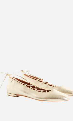 Ballerines en cuir métallisé | Doré Ballerines & Mules mariage The Wedding Explorer