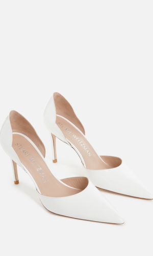 Escarpins Dorsay en cuir verni | Blanc Chaussures mariage The Wedding Explorer