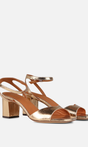 Sandales à talons en cuir n333 | Doré Chaussures mariage The Wedding Explorer