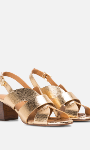 Sandales à talons en cuir n551 | Doré Chaussures mariage The Wedding Explorer