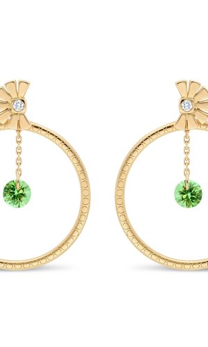 Boucles d’Oreilles Nesf Daera Or 18 cts Tourmalines Vertes et Créoles Accessoires mariage The Wedding Explorer