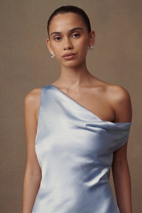 Yvette Slip Maxi Dress With Asymmetrical Hem - Cornflower Blue | The Wedding Explorer Yvette Slip Maxi Dress With Asymmetrical Hem - Cornflower Blue | The Wedding Explorer