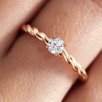 Bague Or rose 750 ‰ Diamant Capucine 4 mm Accessoires mariage The Wedding Explorer