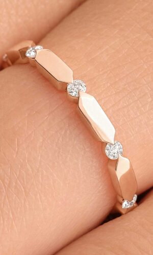 Bague Or rose 750 ‰ Diamant MET S Accessoires mariage The Wedding Explorer