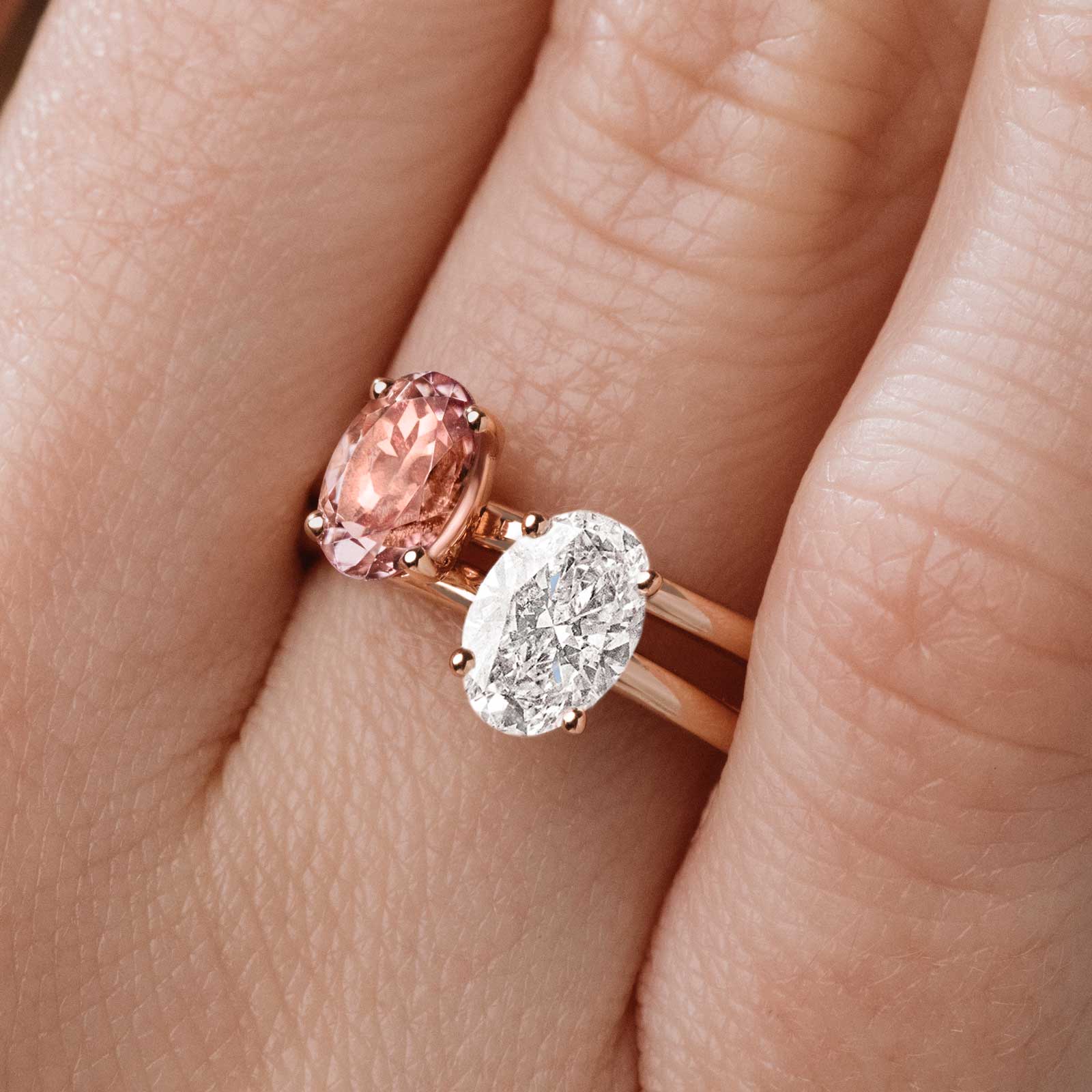 Or Rose Bague De Fiancaille Bague De Fiancaille Vintage Or Rose