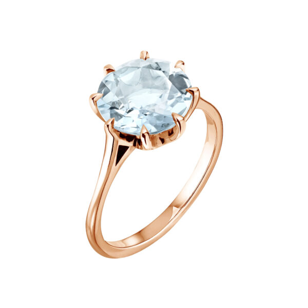 Bague Or rose 750 ‰ Aigue-marine Céleste The Wedding Explorer