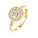 Bague Or jaune 750 ‰ Diamant Art Déco Rond 4 mm Accessoires mariage The Wedding Explorer