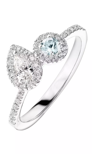 Bague Platine Aigue-marine et diamants AlterEgo Poire Accessoires mariage The Wedding Explorer