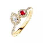 Bague Or jaune Rubis et diamants AlterEgo Poire Accessoires mariage The Wedding Explorer