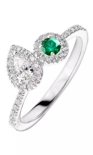 Bague Or blanc  Emeraude et diamants AlterEgo Poire Accessoires mariage The Wedding Explorer