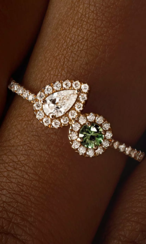 Bague Or jaune Tsavorite et diamants AlterEgo Poire Accessoires mariage The Wedding Explorer Bague Or jaune Tsavorite et diamants AlterEgo Poire Accessoires mariage The Wedding Explorer