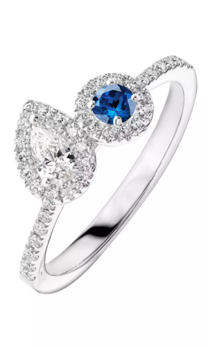 Bague Platine Saphir et diamants AlterEgo Poire Accessoires mariage The Wedding Explorer