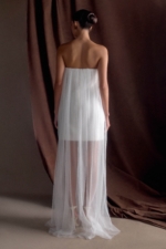 Bettany Chiffon Strapless Maxi Dress – White Robes de mariée The Wedding Explorer