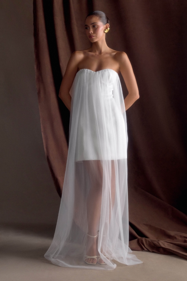 sachin and babi light blue dress Colleen Allen, Gathered Silk Chiffon Gown Wedding Dress Save 20% main image 0
