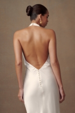 Esther Iridescent Satin Cowl Maxi Dress – Ivory Robes de mariée The Wedding Explorer