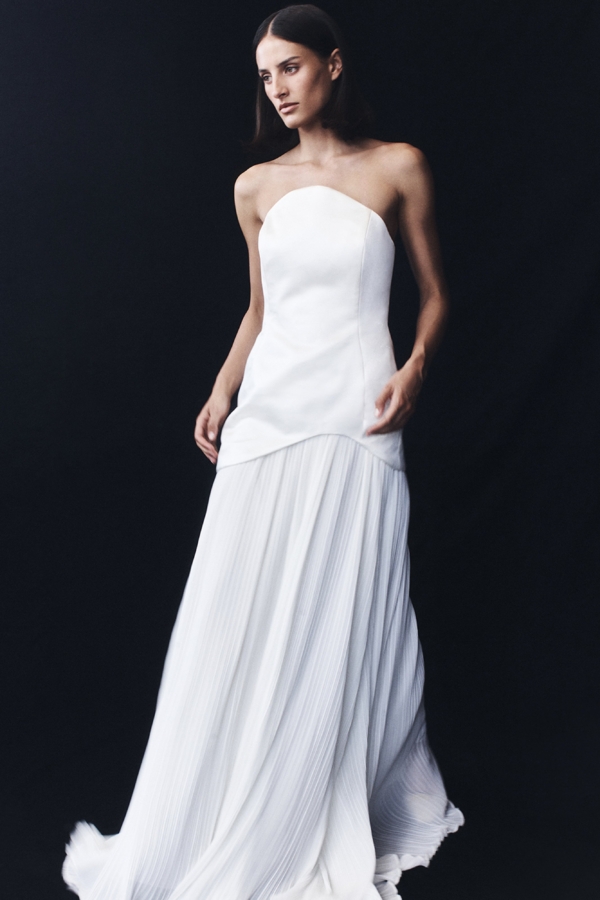 Juno Strapless Pleated Maxi Gown - White | The Wedding Explorer Juno Strapless Pleated Maxi Gown - White | The Wedding Explorer