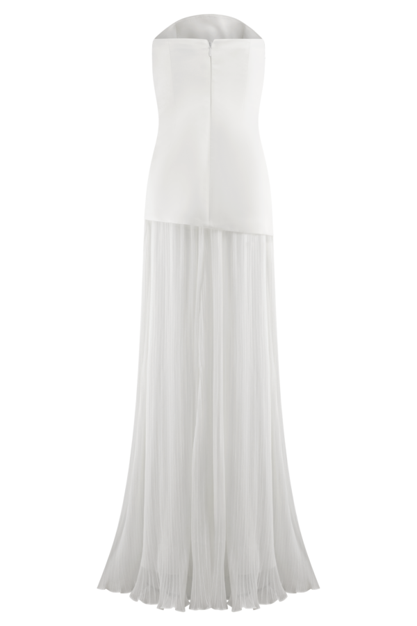 open lace back dress LaDivine KV1133W Pleated Short Bridal A Line Mini Wedding Dress main image 1