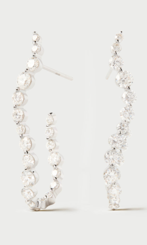 Créoles en or blanc et diamants Venus Accessoires mariage The Wedding Explorer