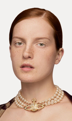 Three Row Pearl Bas Relief Choker Accessoires mariage The Wedding Explorer