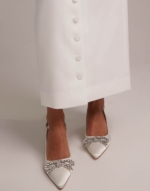 ASOS DESIGN – Jupe fourreau longueur mollet boutonnée – Blanc Robes de mariée deux-pièces The Wedding Explorer