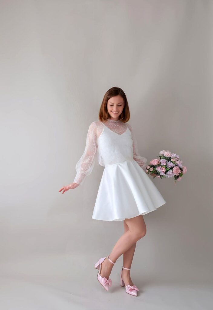 Robe de mariée courte Josephine & Blouse EDITH Robes de mariée courtes The Wedding Explorer