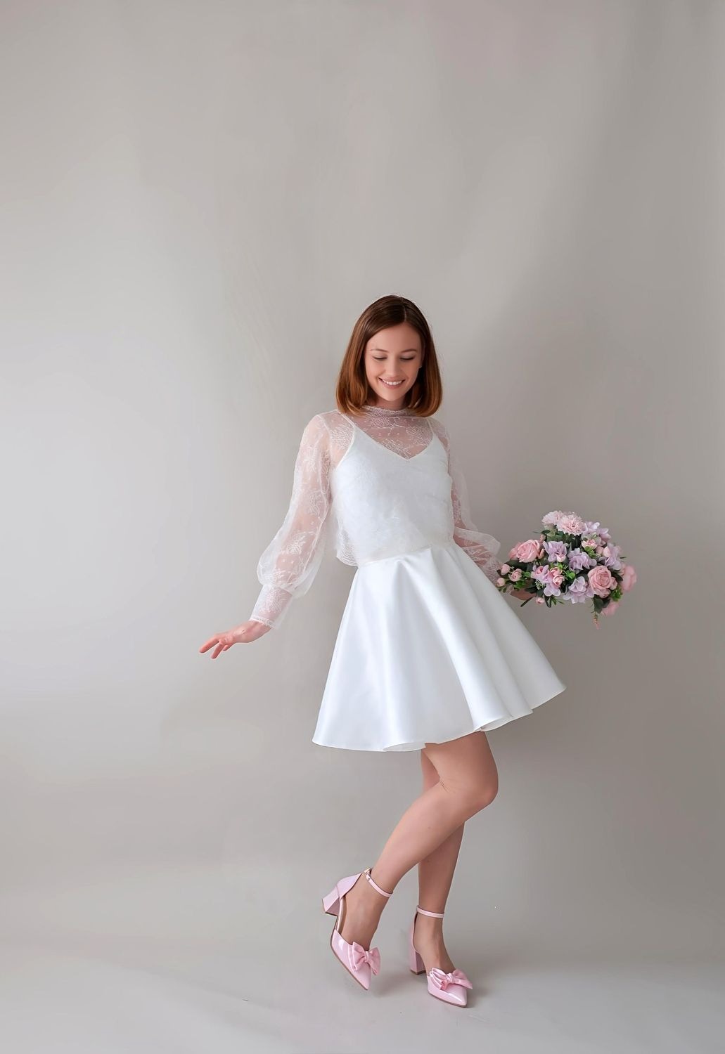 Robe de mariée courte Josephine & Blouse EDITH Robes de mariée courtes The Wedding Explorer