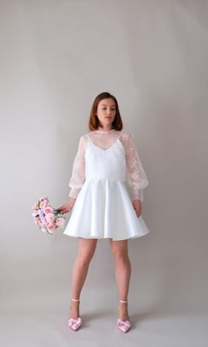 Robe de mariée courte JOSEPHINE & Blouse COLETTE Robes de mariée courtes The Wedding Explorer