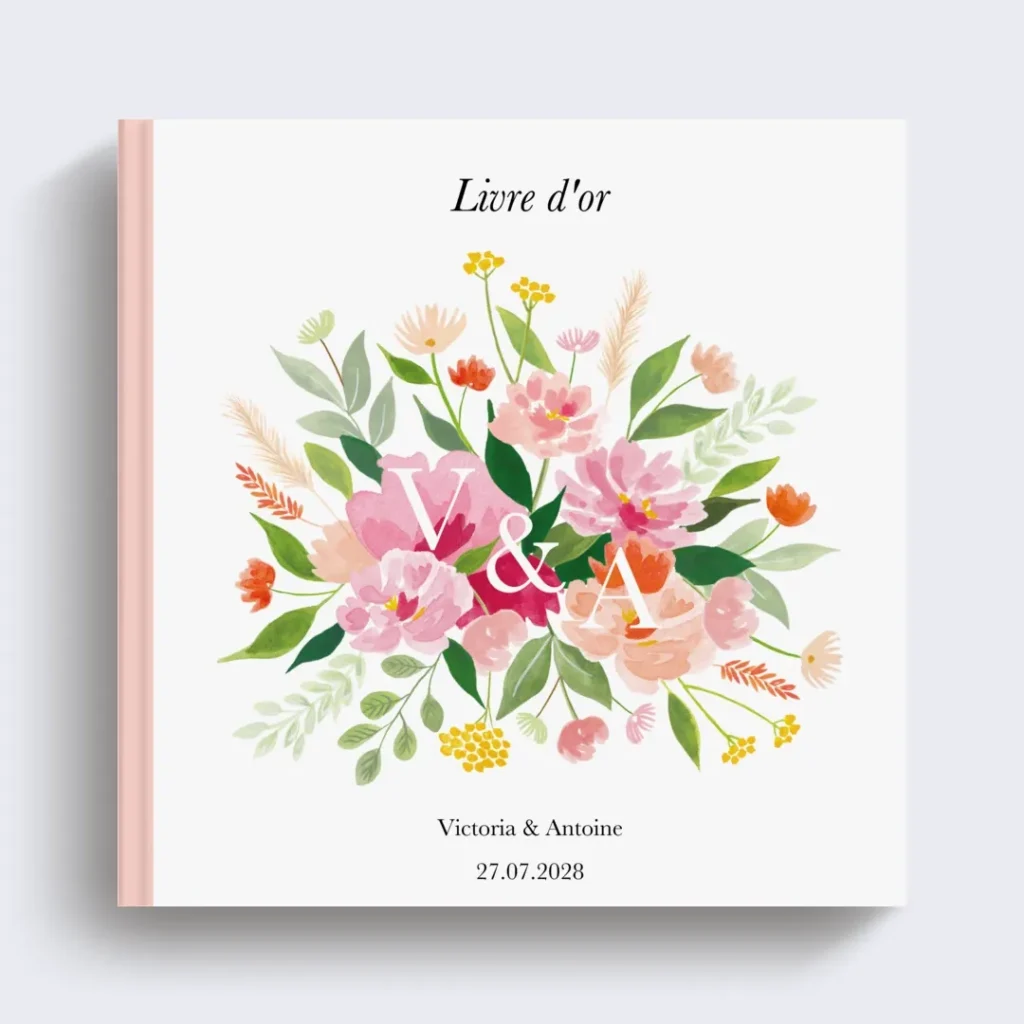 Livre d'or mariage coloré
